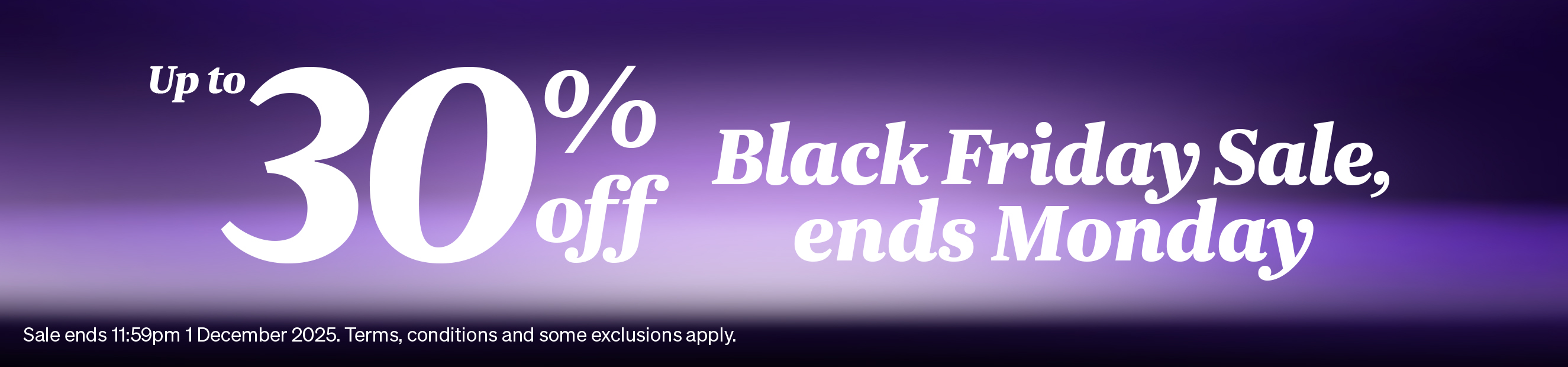 Black Friday Sale While Stocks Last, Ends Monday